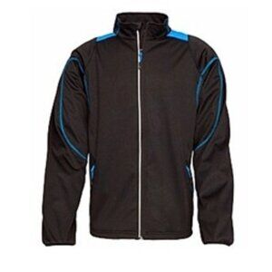 Whiteridge's BASELINE STYEL #809 SOFT SHELL MENS JACKET - BLACK / BLUE